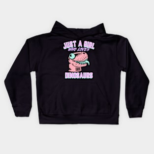 A Girl who Loves Dinosaurs! Kids Hoodie